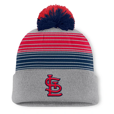 Men's St. Louis Cardinals Fanatics Gray Balk Cuffed Knit Hat with Pom
