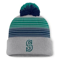Men's Seattle Mariners Fanatics Gray Balk Cuffed Knit Hat with Pom