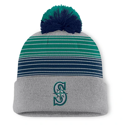 Men's Seattle Mariners Fanatics Gray Balk Cuffed Knit Hat with Pom