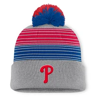 Men's Philadelphia Phillies Fanatics Gray Balk Cuffed Knit Hat with Pom