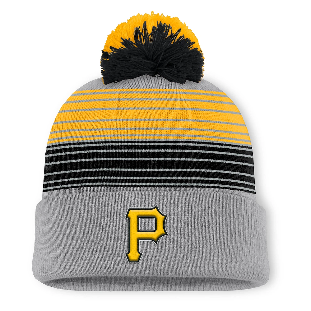Men's Pittsburgh Pirates Fanatics Gray Balk Cuffed Knit Hat with Pom