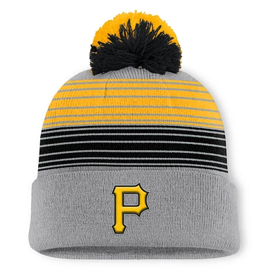 Men's Pittsburgh Pirates Fanatics Gray Balk Cuffed Knit Hat with Pom