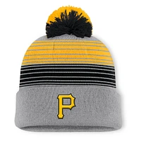 Men's Pittsburgh Pirates Fanatics Gray Balk Cuffed Knit Hat with Pom