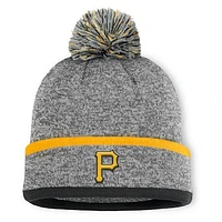 Men's Pittsburgh Pirates Fanatics Heather Gray Backstop Cuffed Knit Hat with Pom