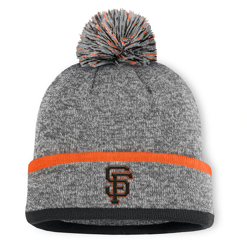 Men's San Francisco Giants Fanatics Heather Gray Backstop Cuffed Knit Hat with Pom