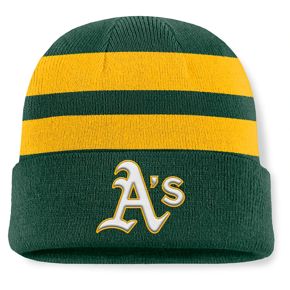 Men's Fanatics Green Athletics Baseline Cuffed Knit Hat