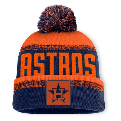 Men's Fanatics Navy/Orange Houston Astros No-Doubter Cuffed Knit Hat with Pom