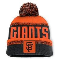 Men's Fanatics Black/Orange San Francisco Giants No-Doubter Cuffed Knit Hat with Pom