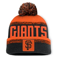 Men's Fanatics Black/Orange San Francisco Giants No-Doubter Cuffed Knit Hat with Pom