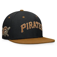 Men's Fanatics Black/Tan Pittsburgh Pirates Splinter Fitted Hat