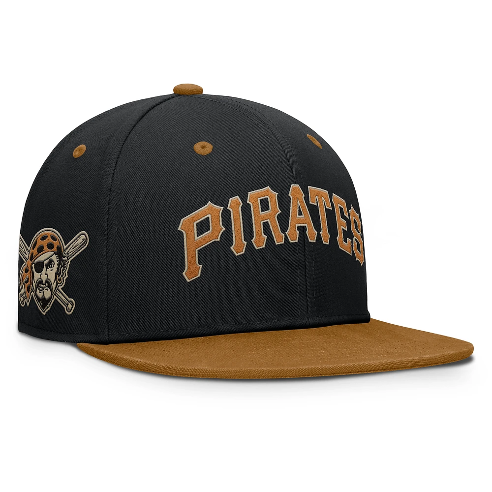 Men's Fanatics Black/Tan Pittsburgh Pirates Splinter Fitted Hat