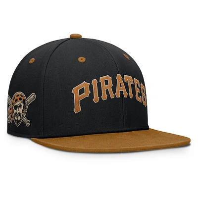 Men's Fanatics Black/Tan Pittsburgh Pirates Splinter Fitted Hat
