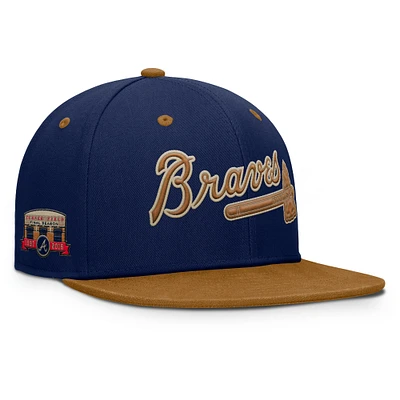 Men's Fanatics Navy/Tan Atlanta Braves Splinter Fitted Hat