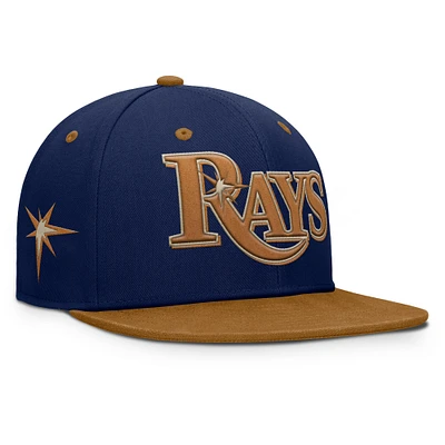 Men's Fanatics Navy/Tan Tampa Bay Rays Splinter Fitted Hat