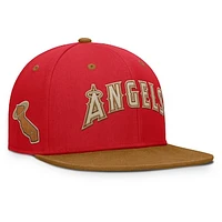 Men's Fanatics Red/Tan Los Angeles Angels Splinter Fitted Hat