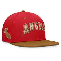 Men's Fanatics Red/Tan Los Angeles Angels Splinter Fitted Hat