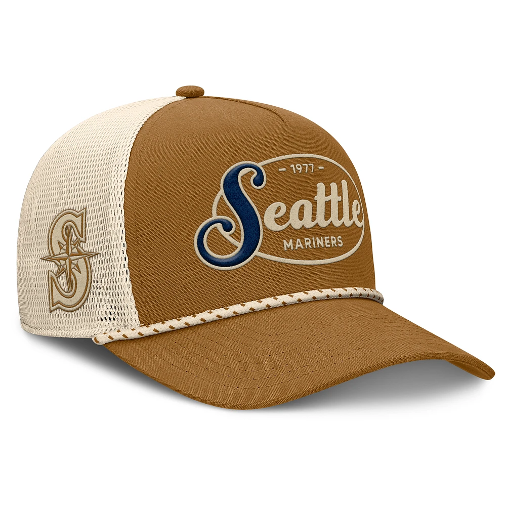 Men's Fanatics Brown Seattle Mariners A-Frame Trucker Adjustable Hat