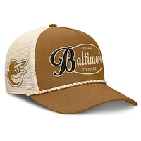 Men's Fanatics Brown Baltimore Orioles A-Frame Trucker Adjustable Hat