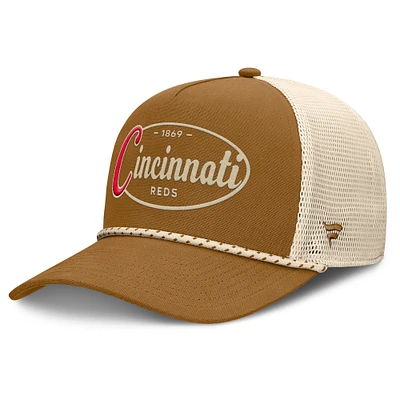 Men's Fanatics Brown Cincinnati Reds A-Frame Trucker Adjustable Hat
