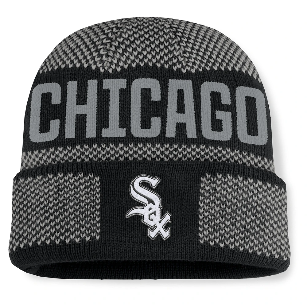 Men's Fanatics Black Chicago White Sox Rotation Cuffed Knit Hat