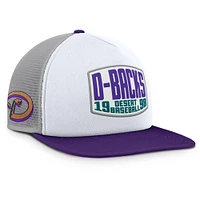Men's Fanatics Gray/White Arizona Diamondbacks Cranked Foam Front Patch Trucker Adjustable Hat