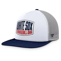 Men's Fanatics Gray/White Chicago White Sox Cranked Foam Front Patch Trucker Adjustable Hat