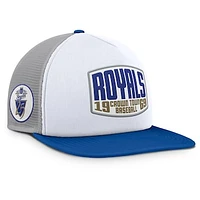 Men's Fanatics Gray/White Kansas City Royals Cranked Foam Front Patch Trucker Adjustable Hat