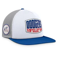 Men's Fanatics Gray/White Los Angeles Dodgers Cranked Foam Front Patch Trucker Adjustable Hat