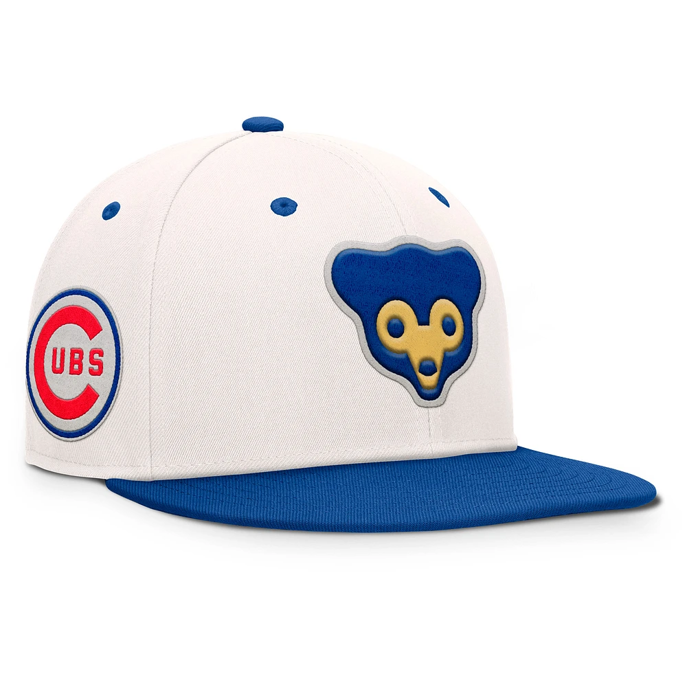 Men's Fanatics Cream/Royal Chicago Cubs Unit Fitted Hat
