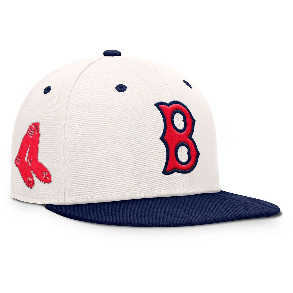 Men's Fanatics Cream/Navy Boston Red Sox Unit Fitted Hat