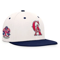 Men's Fanatics Cream/Navy California Angels Cooperstown Collection Unit Fitted Hat