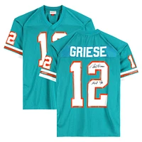 Bob Griese Miami Dolphins Autographed Mitchell and Ness 1973 Teal Authentic Jersey with "H.o.F. '90" Inscription