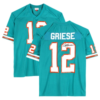 Bob Griese Miami Dolphins Autographed Mitchell and Ness 1973 Aqua Authentic Jersey