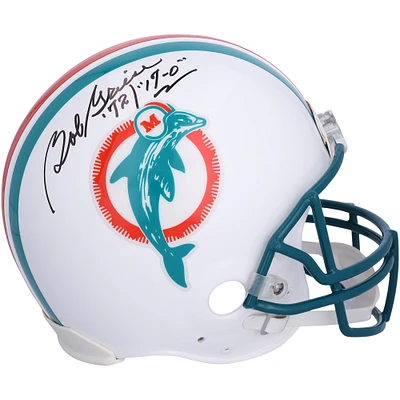 Bob Griese Miami Dolphins Autographed 1980 Throwback Riddell VSR4 Authentic Helmet with "'72/ "17-0" Inscription