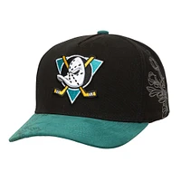 Men's Mitchell & Ness Black Anaheim Ducks May Flowers Pro Crown Snapback Hat