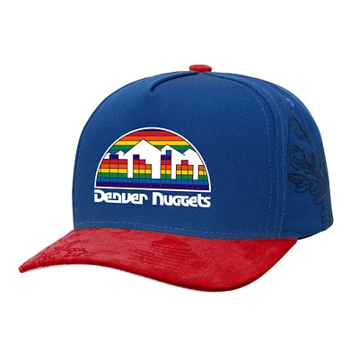 Men's Mitchell & Ness  Blue/Red Denver Nuggets May Flowers Adjustable Hat