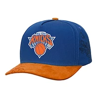 Men's Mitchell & Ness  Blue/Orange New York Knicks May Flowers Adjustable Hat