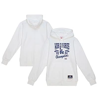 Men's Mitchell & Ness  White Los Angeles Dodgers 2024 World Series Champions Arch Logo Fleece Pullover Hoodie