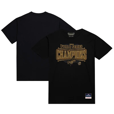 Men's Mitchell & Ness  Black Los Angeles Dodgers 2024 World Series Champions T-Shirt