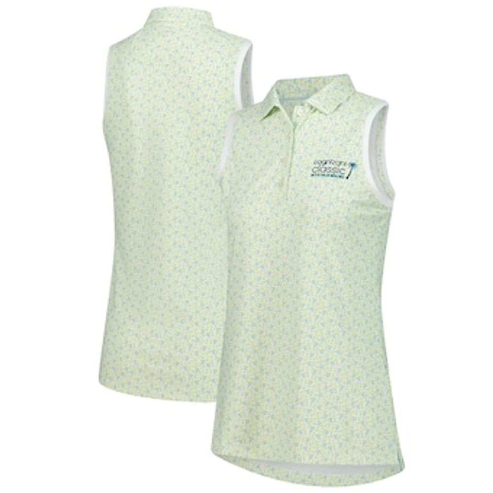 Women's Peter Millar Green Cognizant Classic Main Squeeze Banded Sport Mesh Sleeveless Polo