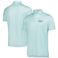 Men's Peter Millar  Aqua Cognizant Classic Circle Geo Performance Jersey Polo