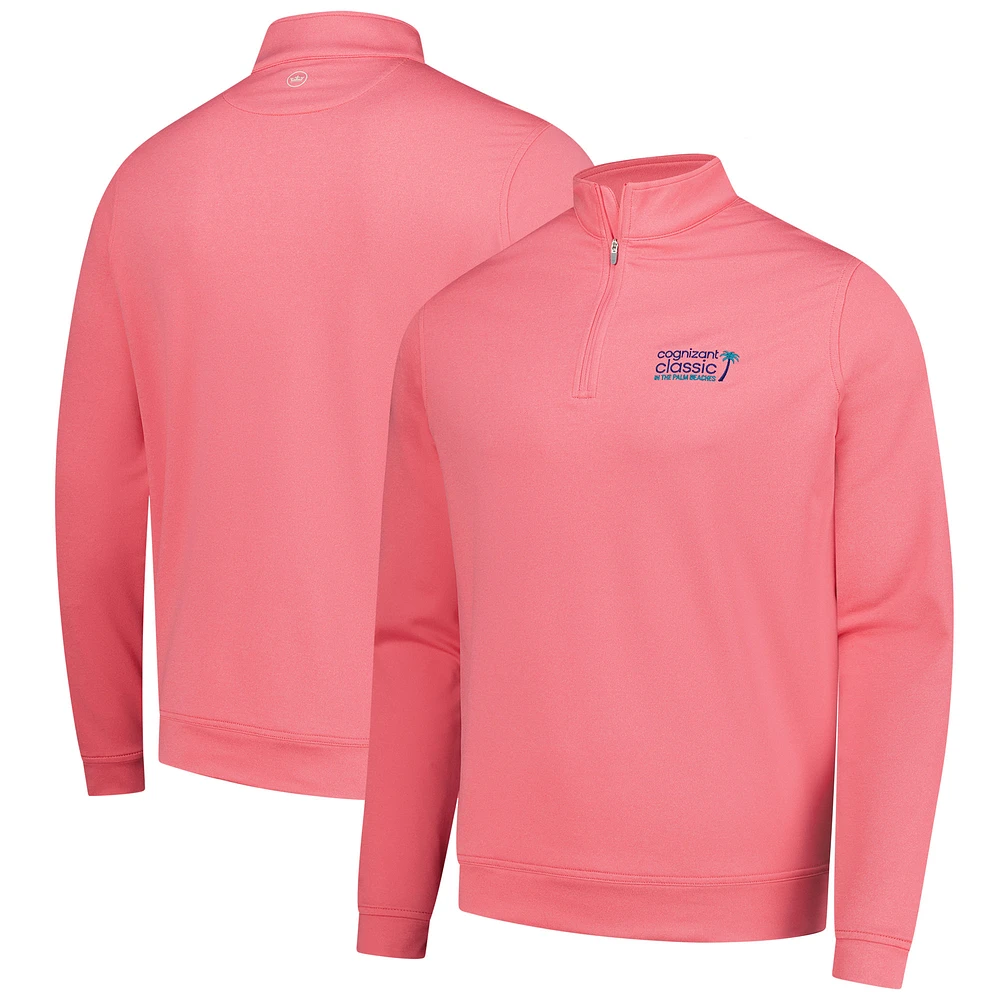 Men's Peter Millar  Pink Cognizant Classic Perth Mélange Performance Quarter-Zip Sweatshirt