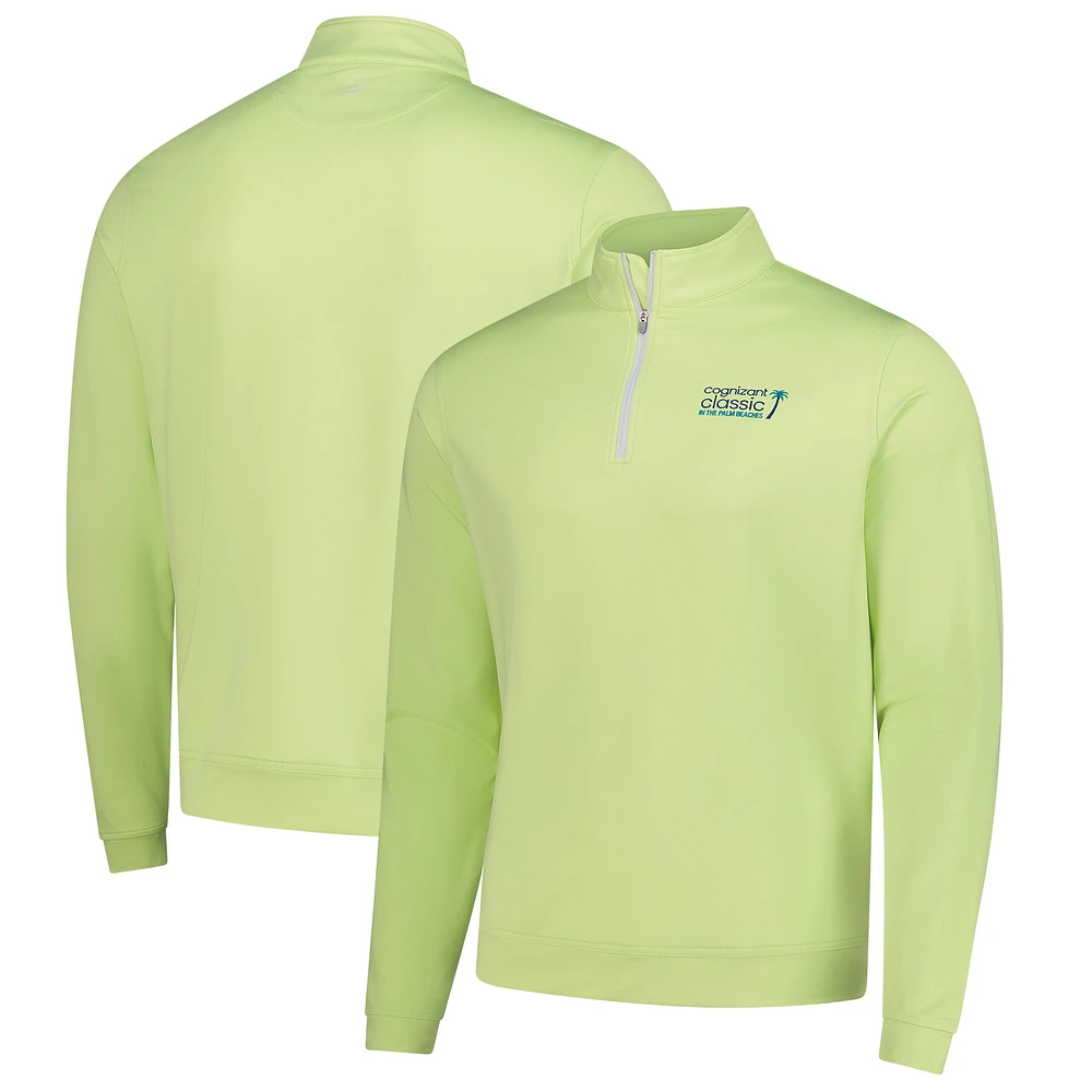 Men's Peter Millar Green Cognizant Classic Perth Mélange Performance Quarter-Zip Top