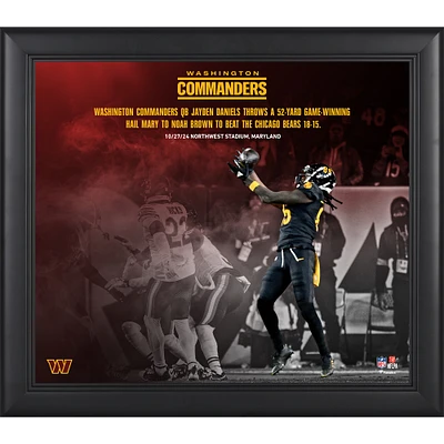 Jayden Daniels & Noah Brown Washington Commanders Framed 15" x 17" Game-Winning Hail Mary Collage
