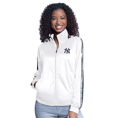 Women's G-III Sports by Carl Banks  White New York Yankees Gear II Full-Zip Track Jacket
