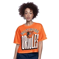 Women's Starter Orange Baltimore Orioles Play the Ball Boxy Cropped T-Shirt