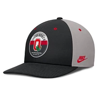 Men's Nike Black/Gray Ohio State Buckeyes Prep Pro Performance Snapback Hat