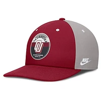 Men's Nike Crimson/Gray Oklahoma Sooners Prep Pro Performance Snapback Hat