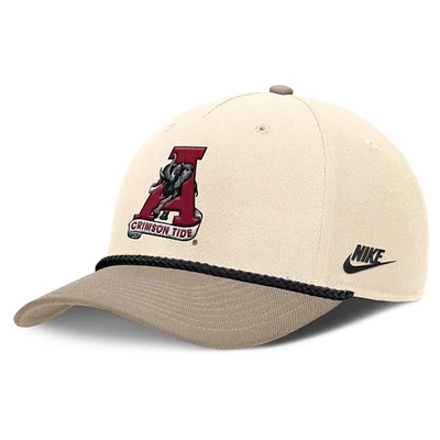 Men's Nike Natural Alabama Crimson Tide Rise Legacy Throwback Logo Adjustable Hat