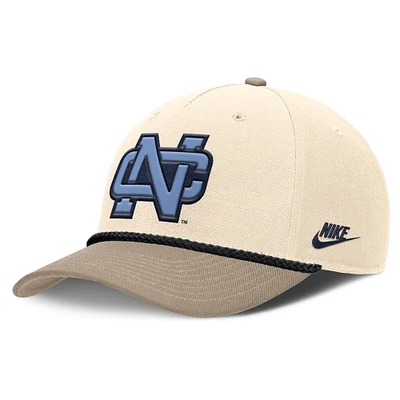 Men's Nike Natural North Carolina Tar Heels Rise Legacy Throwback Logo Adjustable Hat